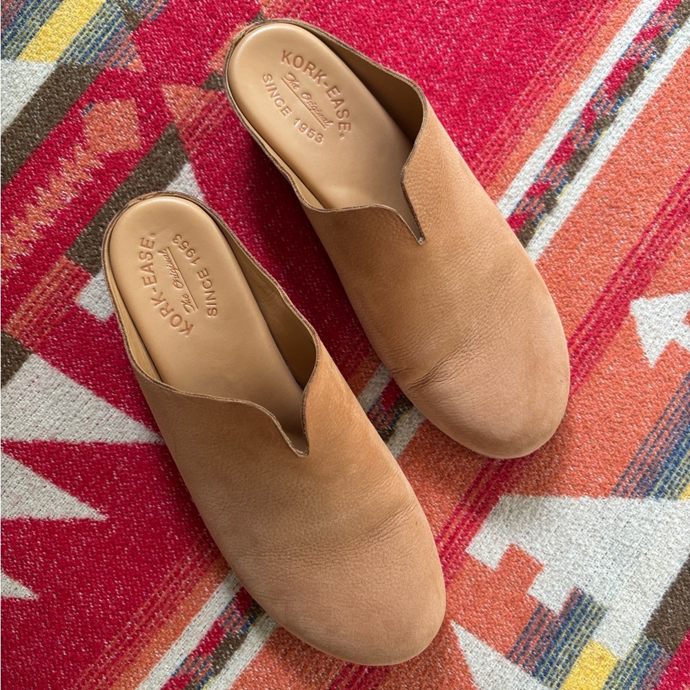 Kork-Ease Tan Leather Mules